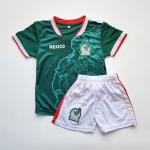 Kids Mexico green uniform jersey set shirt and shorts